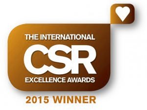The International CSR Excellence Awards 2015 Winner logo, Corporate Social Responsibility | Progression Solicitors, Cumbria